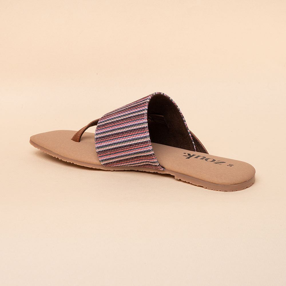 Rohtang Stripes Side Toe Flats