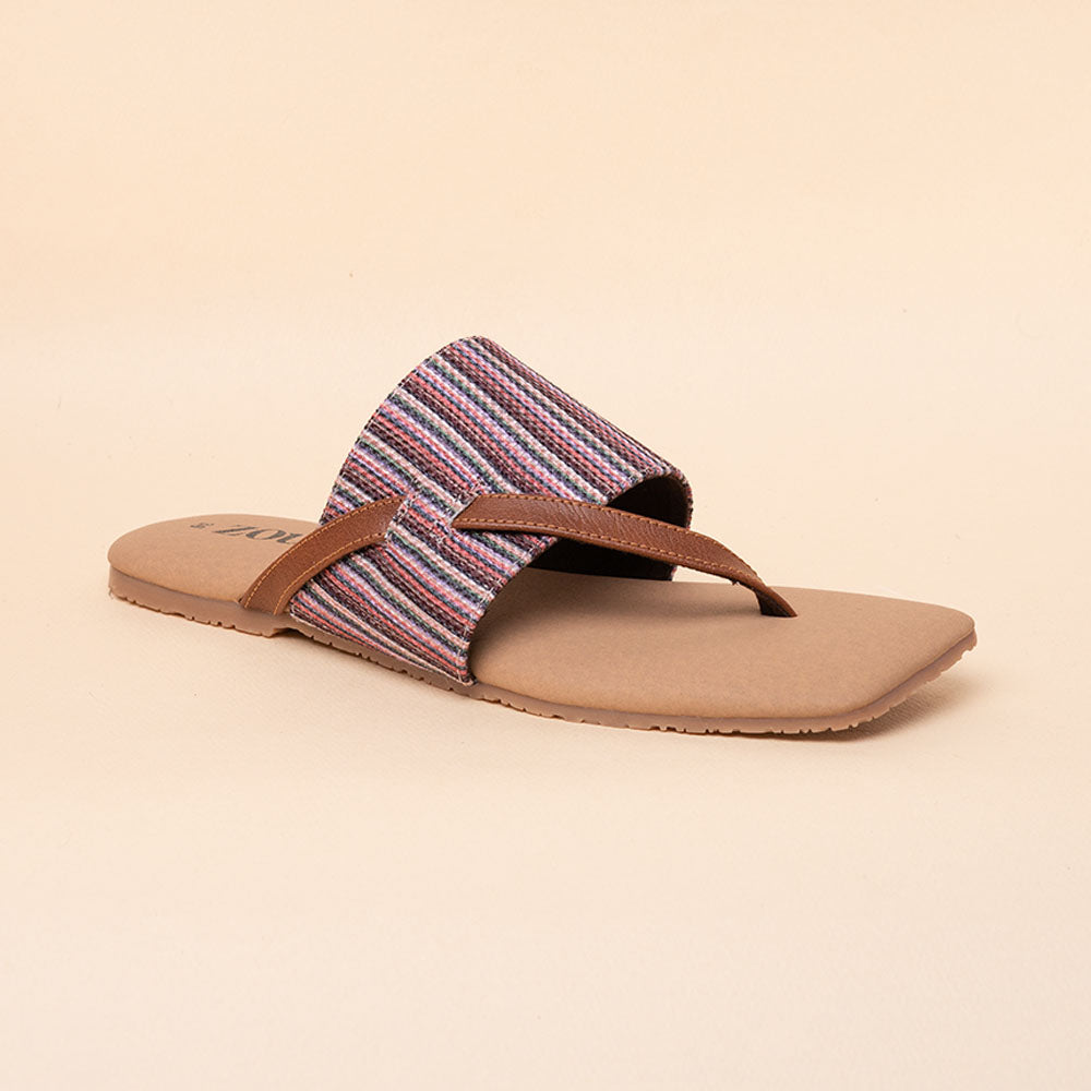 Rohtang Stripes Side Toe Flats