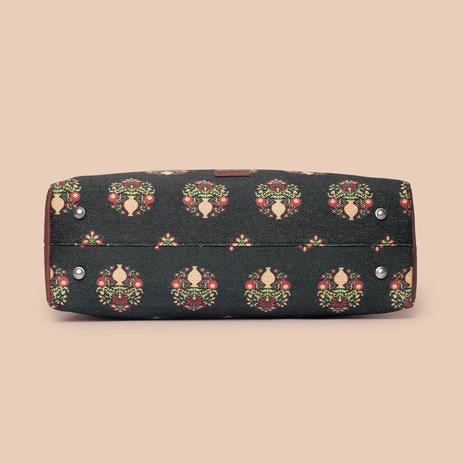 Royal Green Mogra Print Statement Office Bag