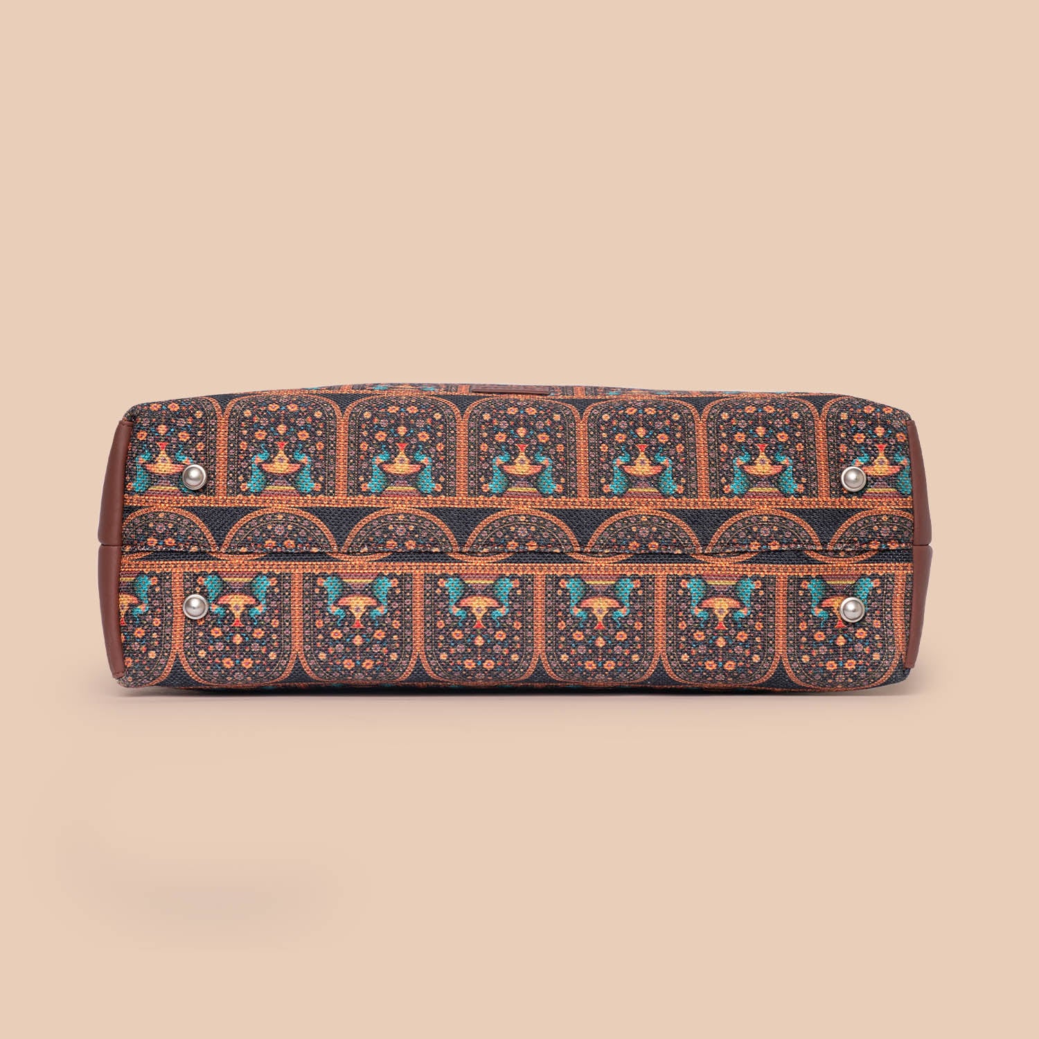 Royal Indian Peacock Motif Statement Office Bag