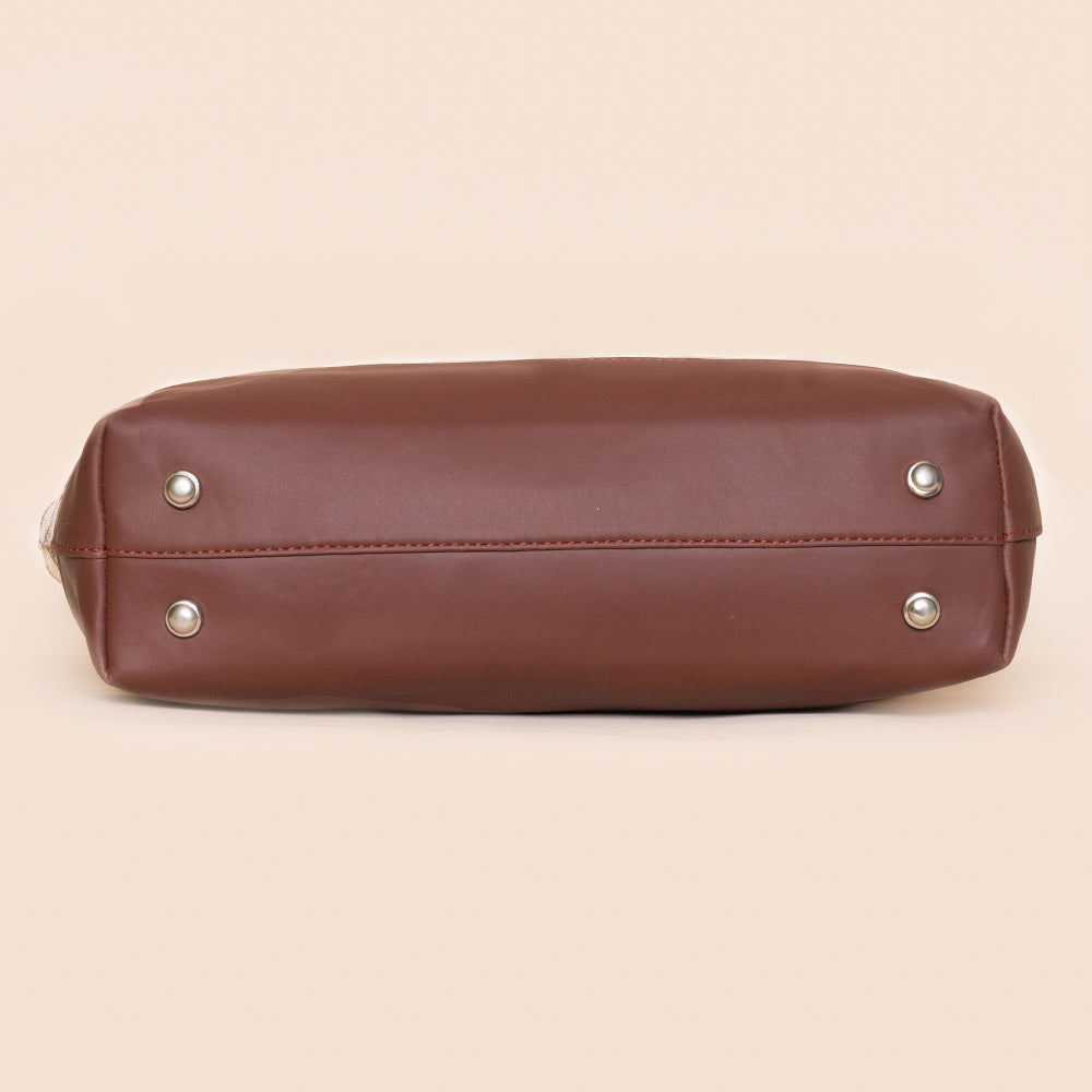 Seashell Motif White Shoulder Tote Bag