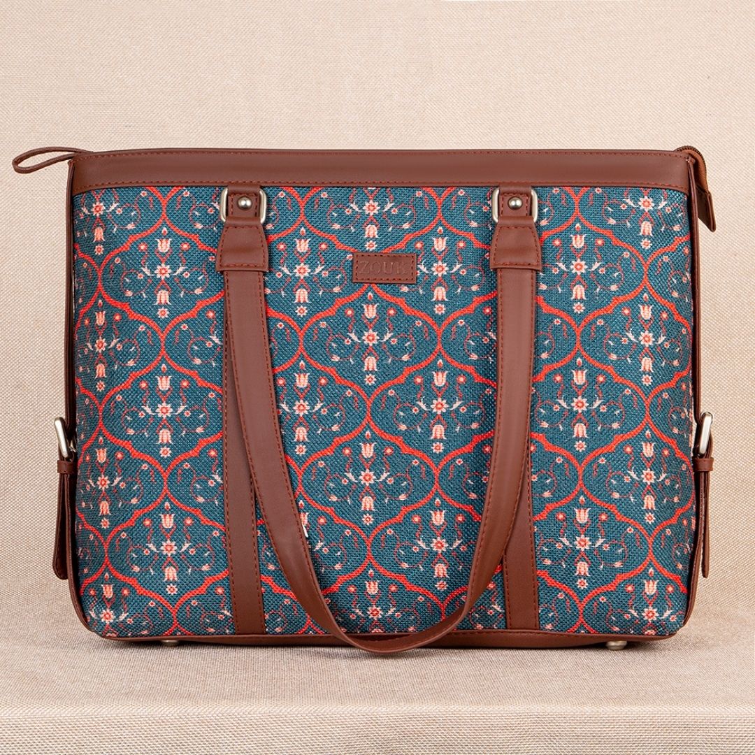 Sheesh Mahal Jaali Motif and Mughal Art Multicolor - Office Bag Combo