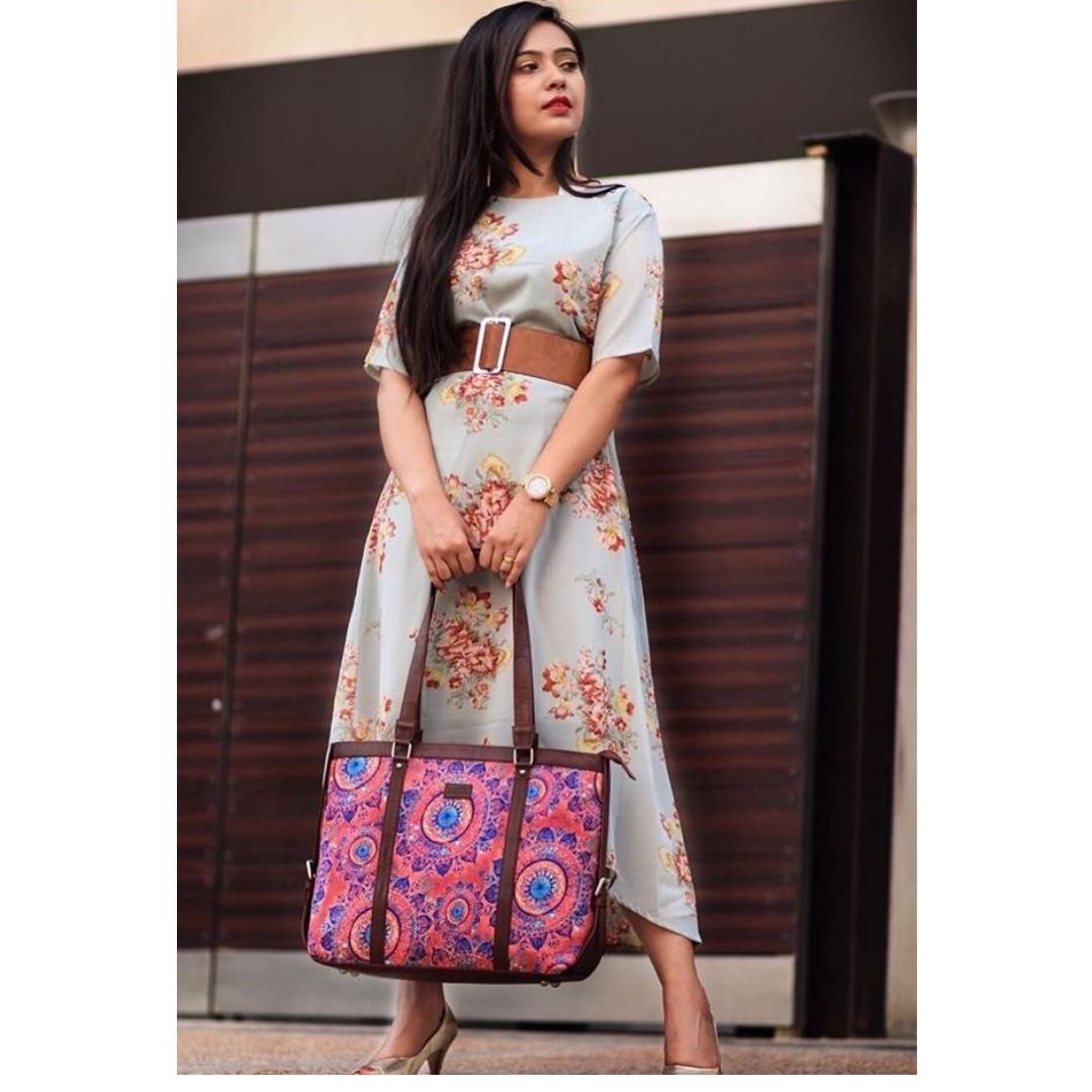 Space Chakra and Lattice Lace - Office Bag & Chain Wallet Combo