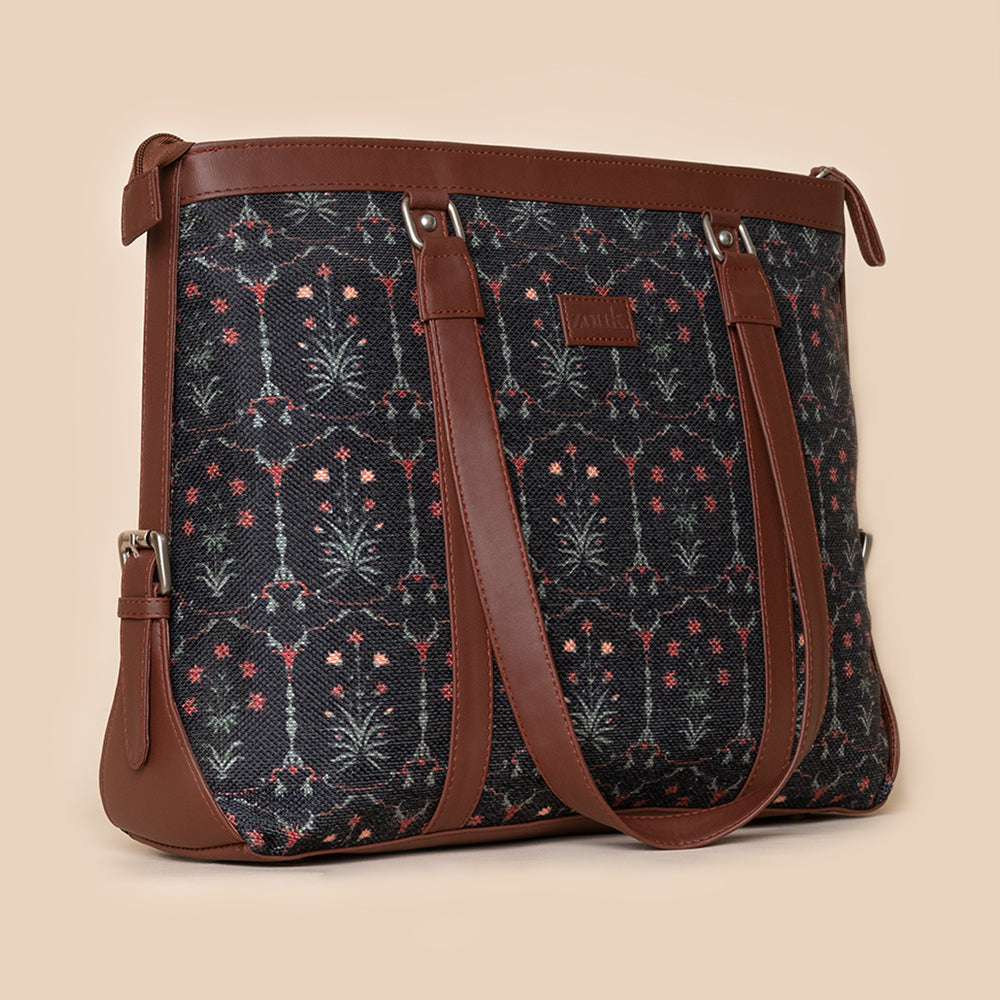 Taj Guldasta and Mughal Garden - Office Bag & Chain Wallet Combo