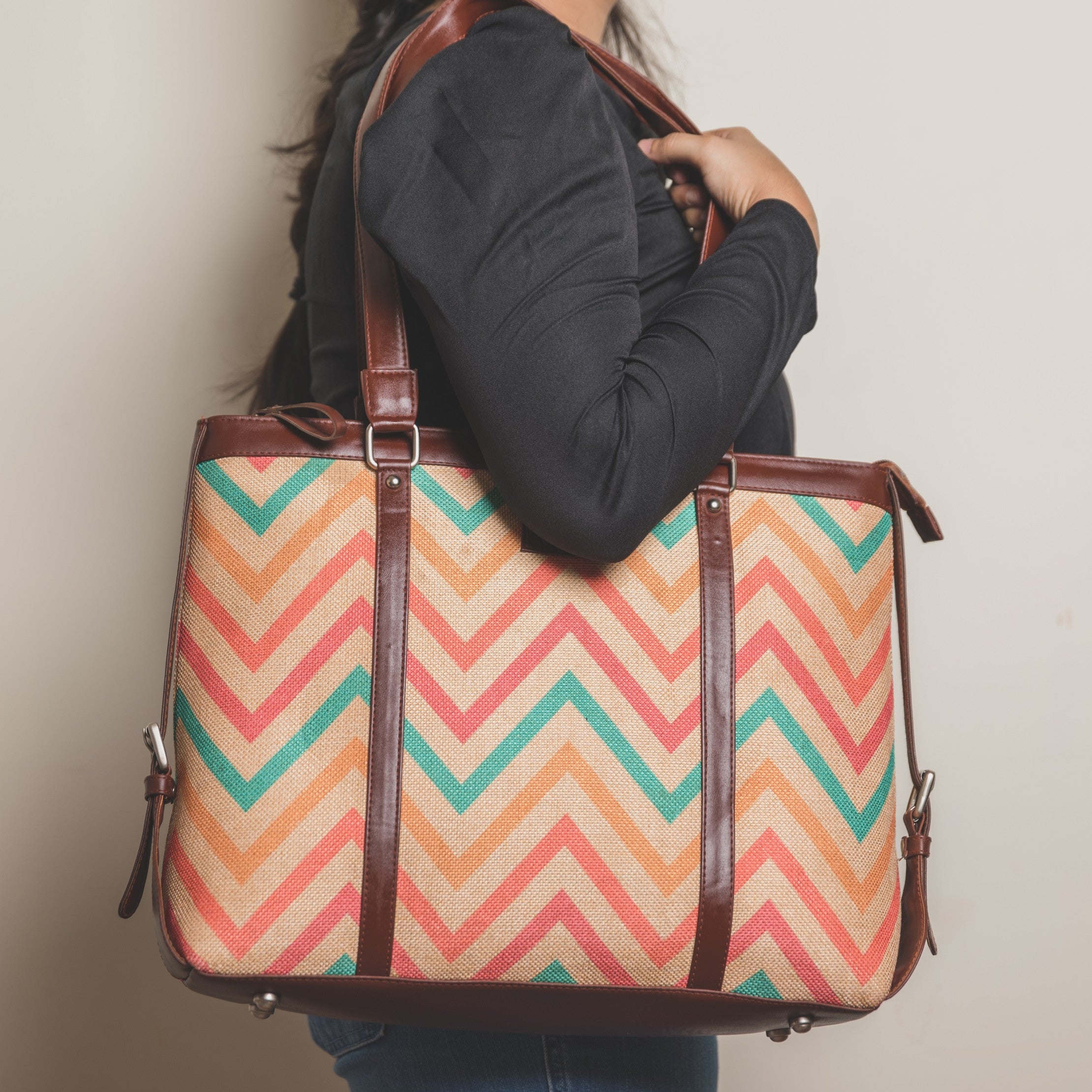 WavBeach & Jaipur Fresco - Office Bag & U-Shaped Sling Bag Combo