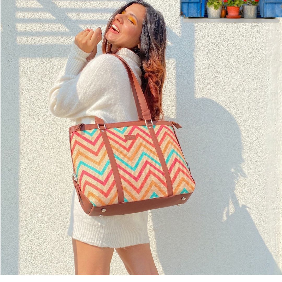 WavBeach and Multicolor Mandala - Office Bag & Chain Wallet Combo
