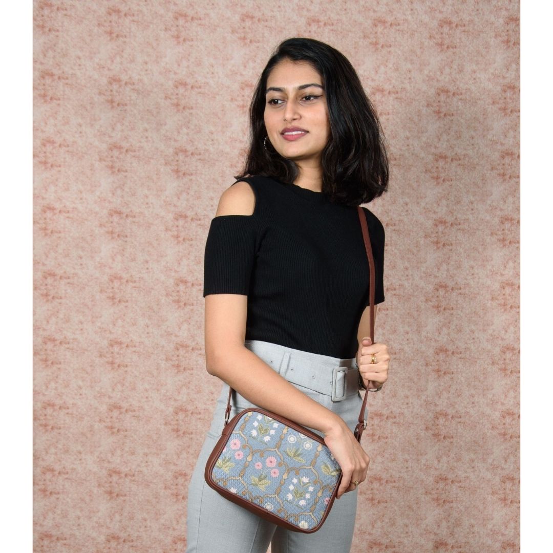 Jaipur Fresco Blue Sling Bag