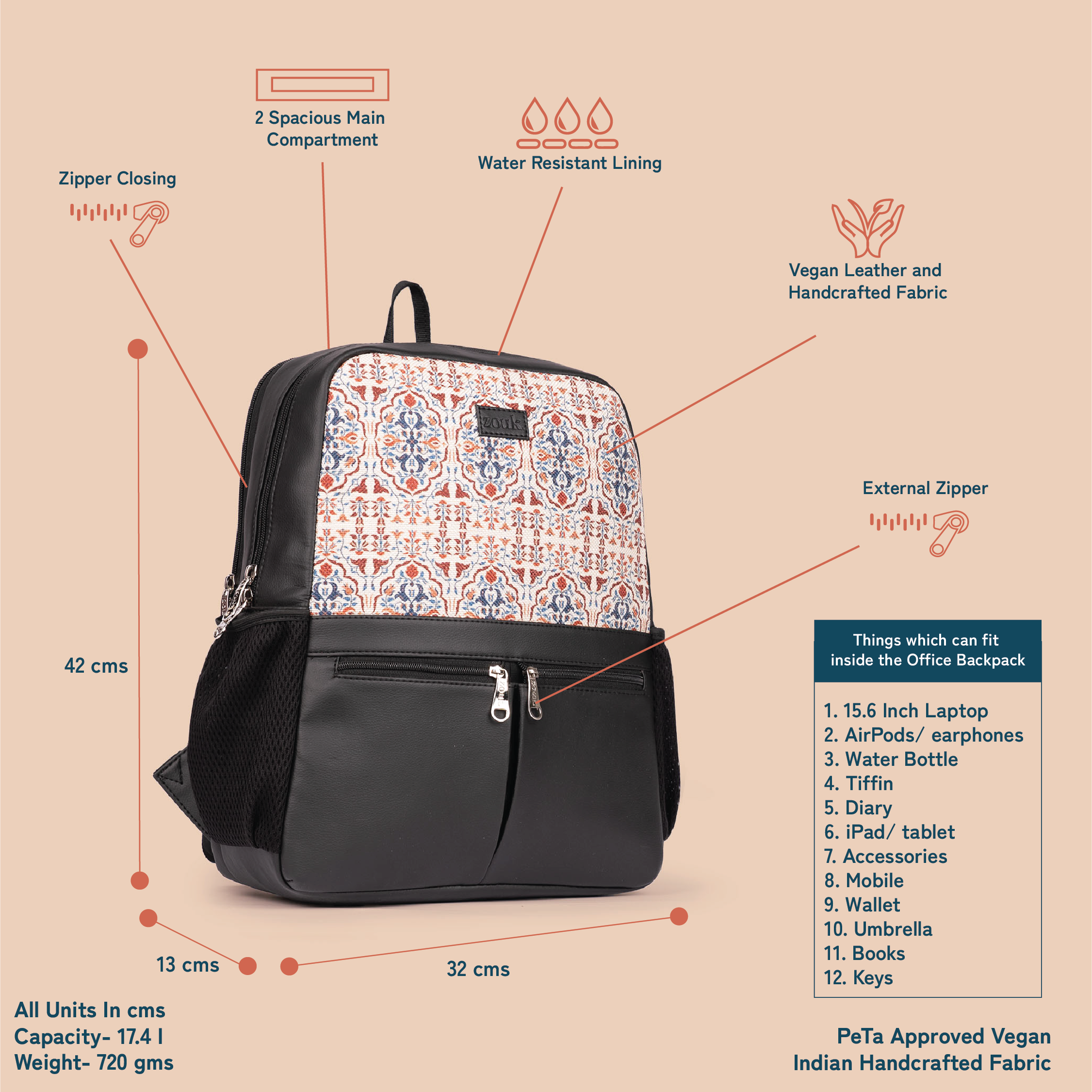 Agra Floral Office Backpack