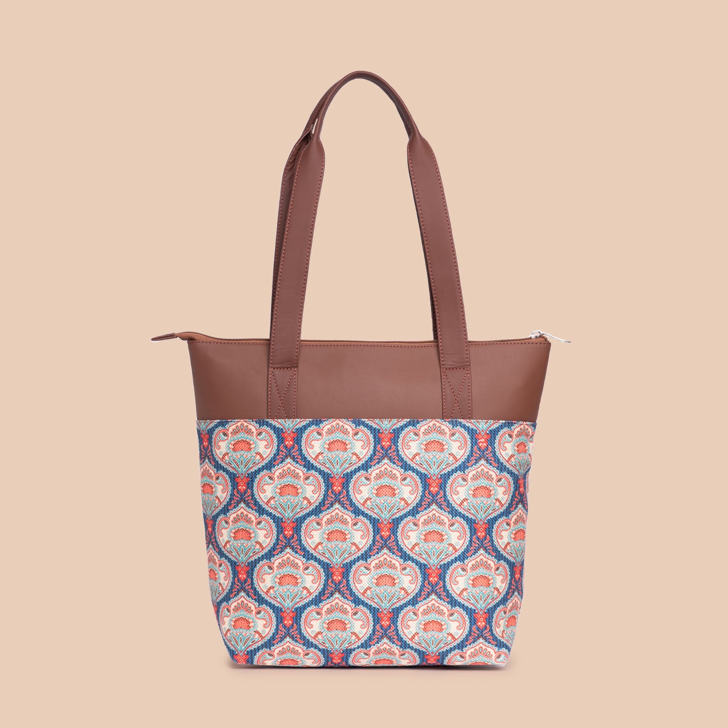 Kovil Blue Everyday Tote Bag & Chain Wallet Combo