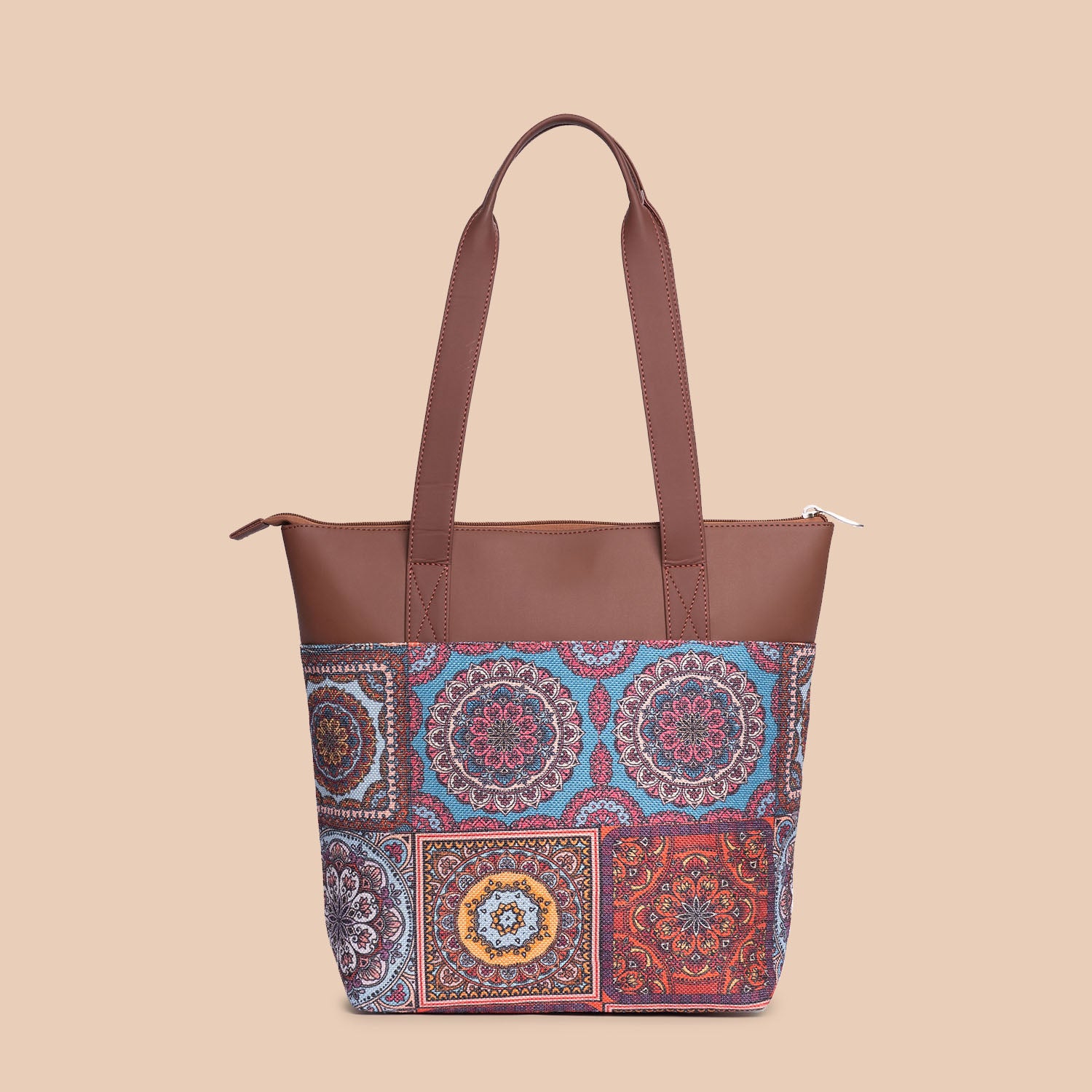 Multicolor Mandala Print & WavBeach - Everyday Tote Bag & Classic Zipper Wallet Combo