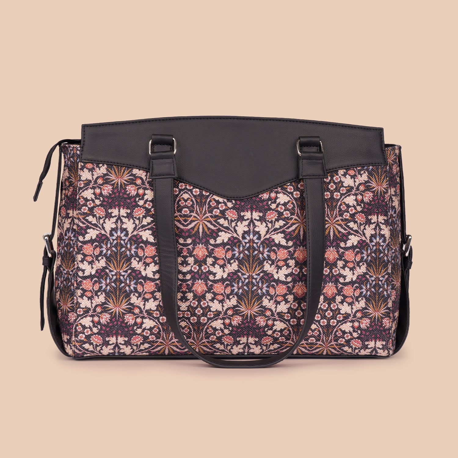 Kashmir Blooms & Kashmir Royals - Women's Work Bag & Chain Wallet Combo