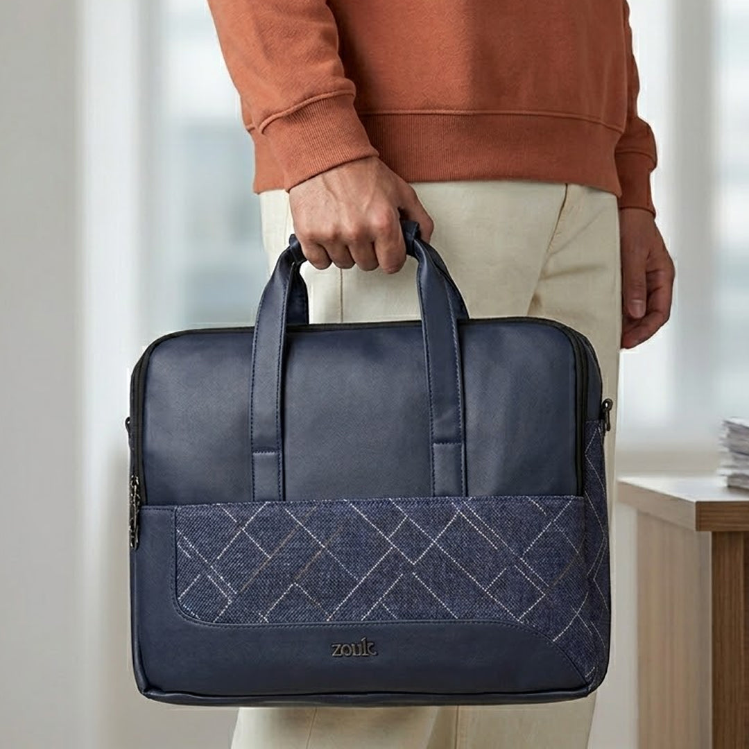 Bombay Tartan Office Laptop Bag (Blue)