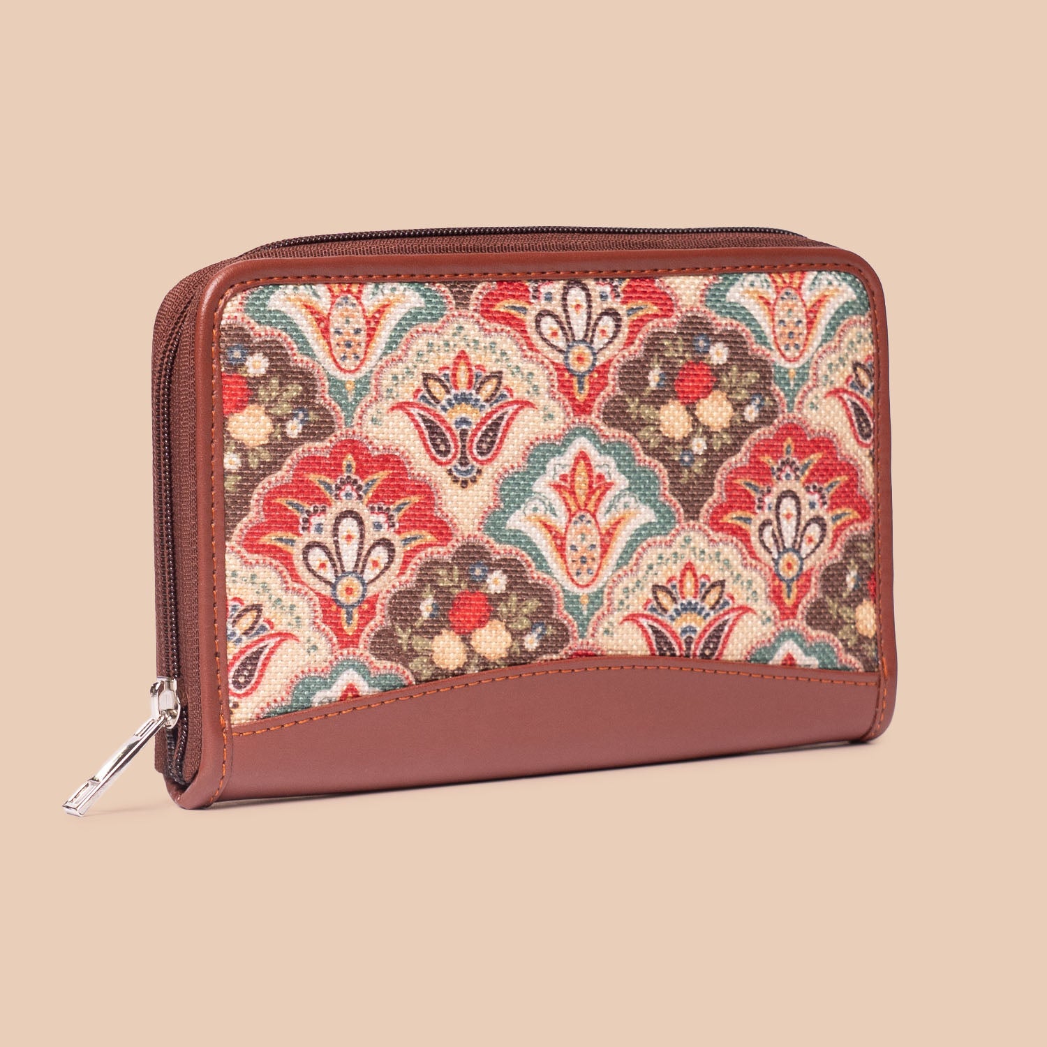 Multicolor Mandala Print & Mughal Art Multicolor - Luna Handbag & Chain Wallet Combo