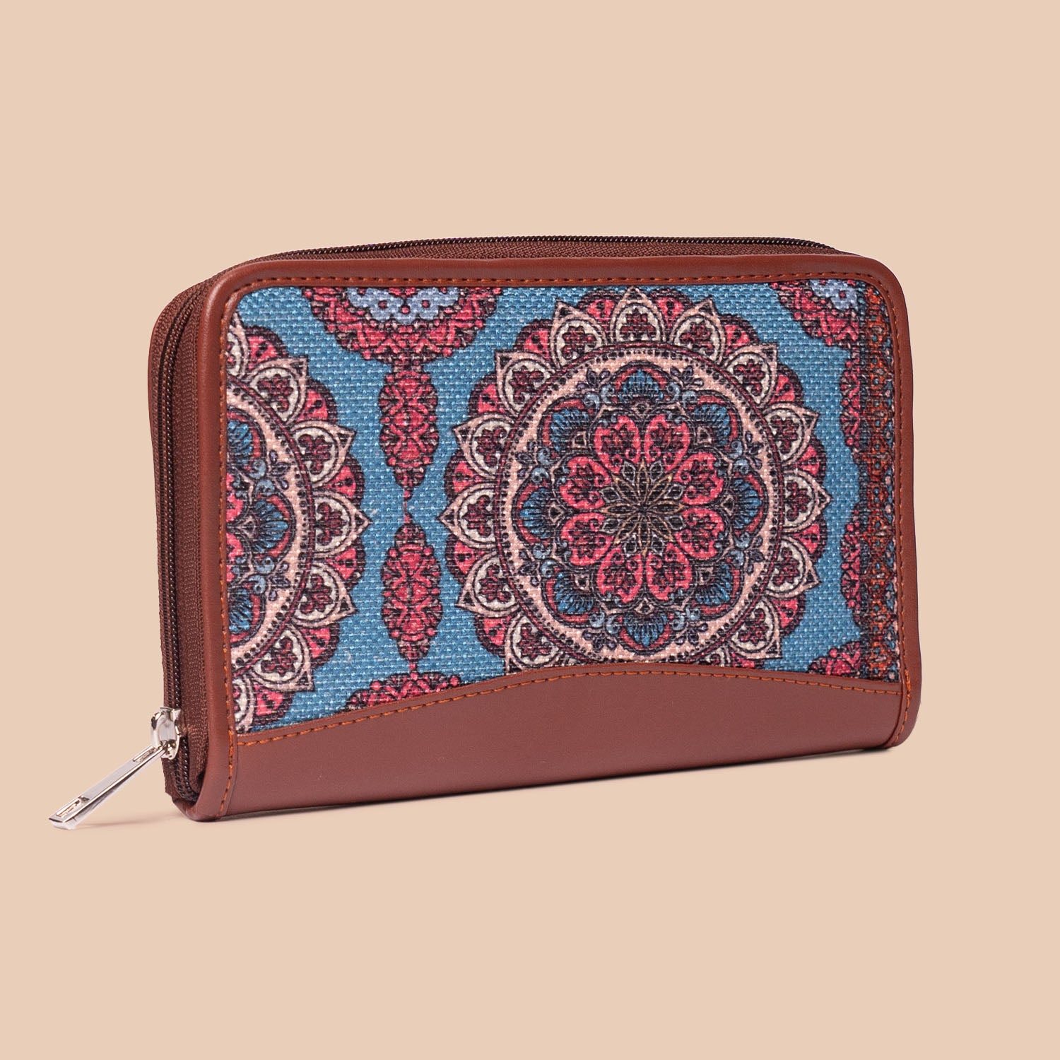 Multicolor Mandala Print - Women's Office Bag & Chain Wallet Combo