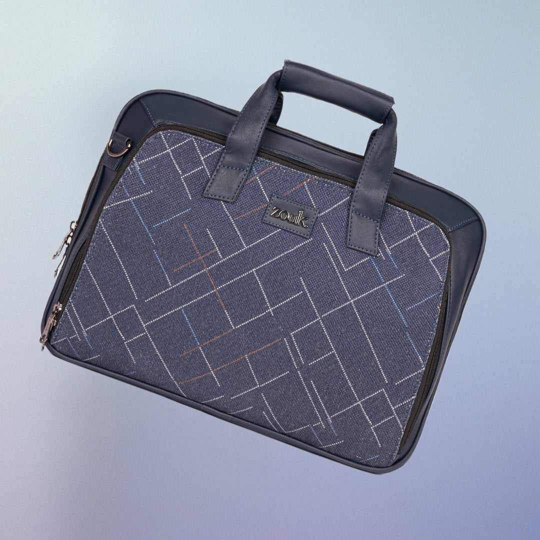 Bombay Tartan Executive Laptop Bag (Blue)