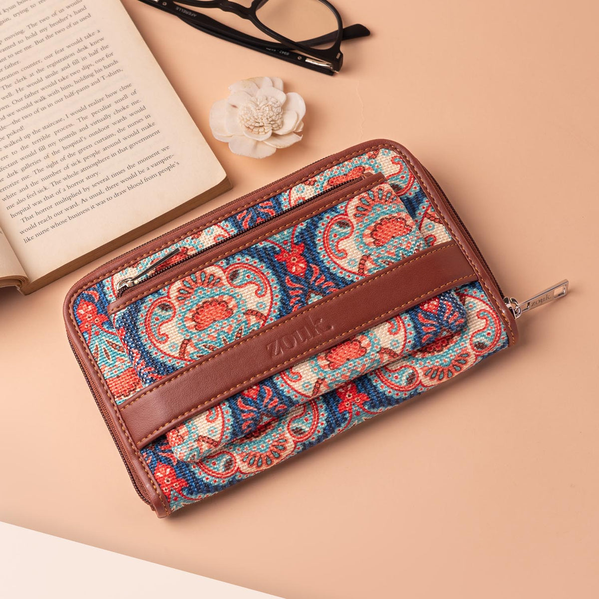 Kovil Blue Classic Zipper Wallet