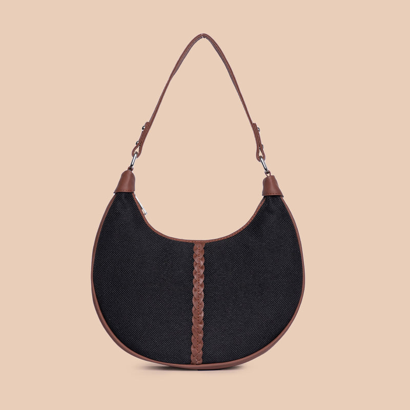 Jet Black Hobo Bag Zouk