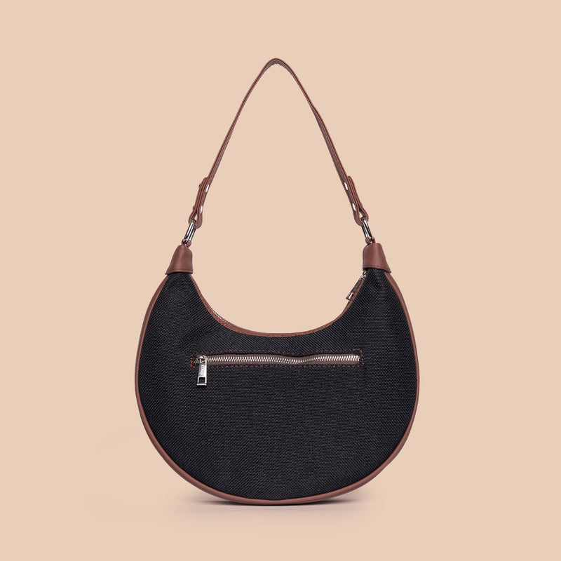 Jet Black Hobo Bag Zouk