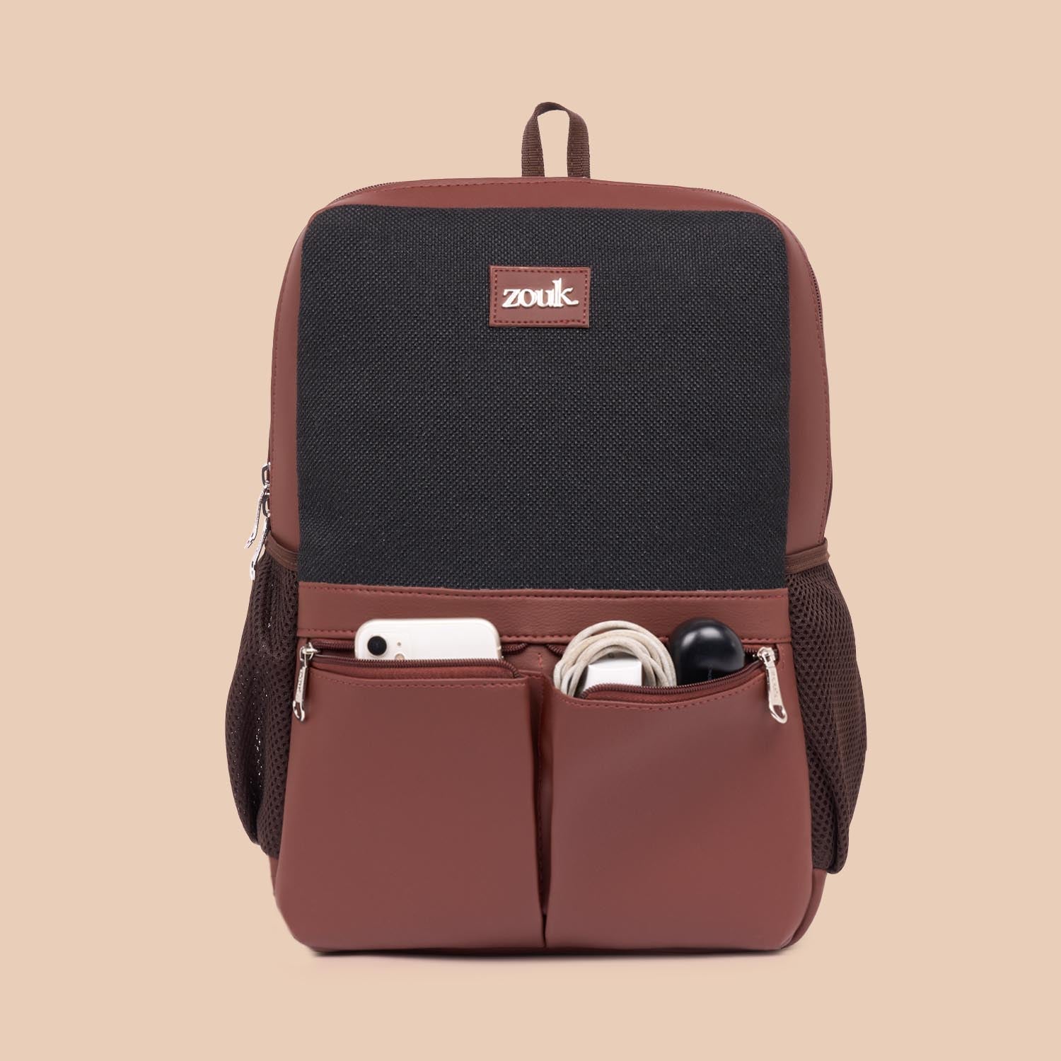 Jet Black Office Backpack (Brown) - Men's Collection