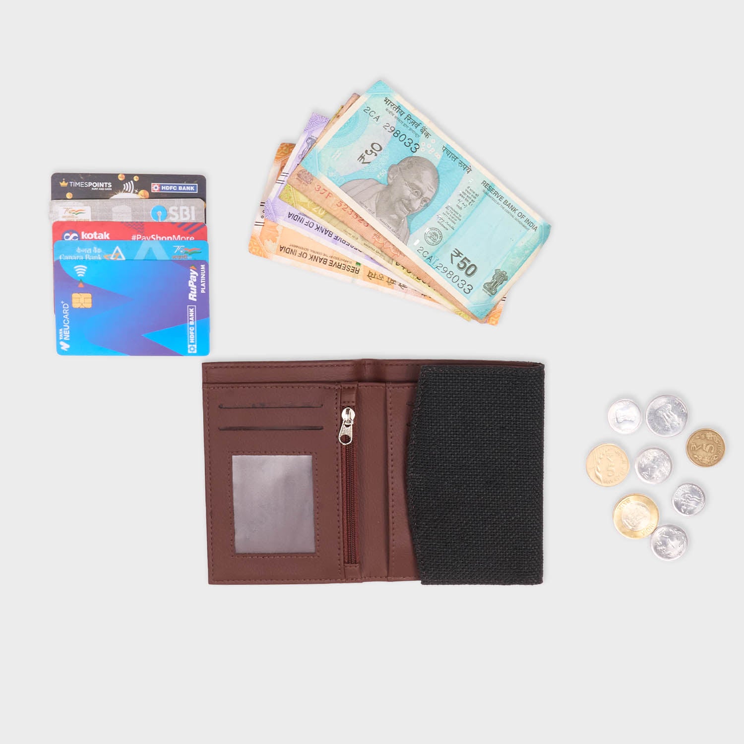 Jet Black Sia Bi-Fold Wallet