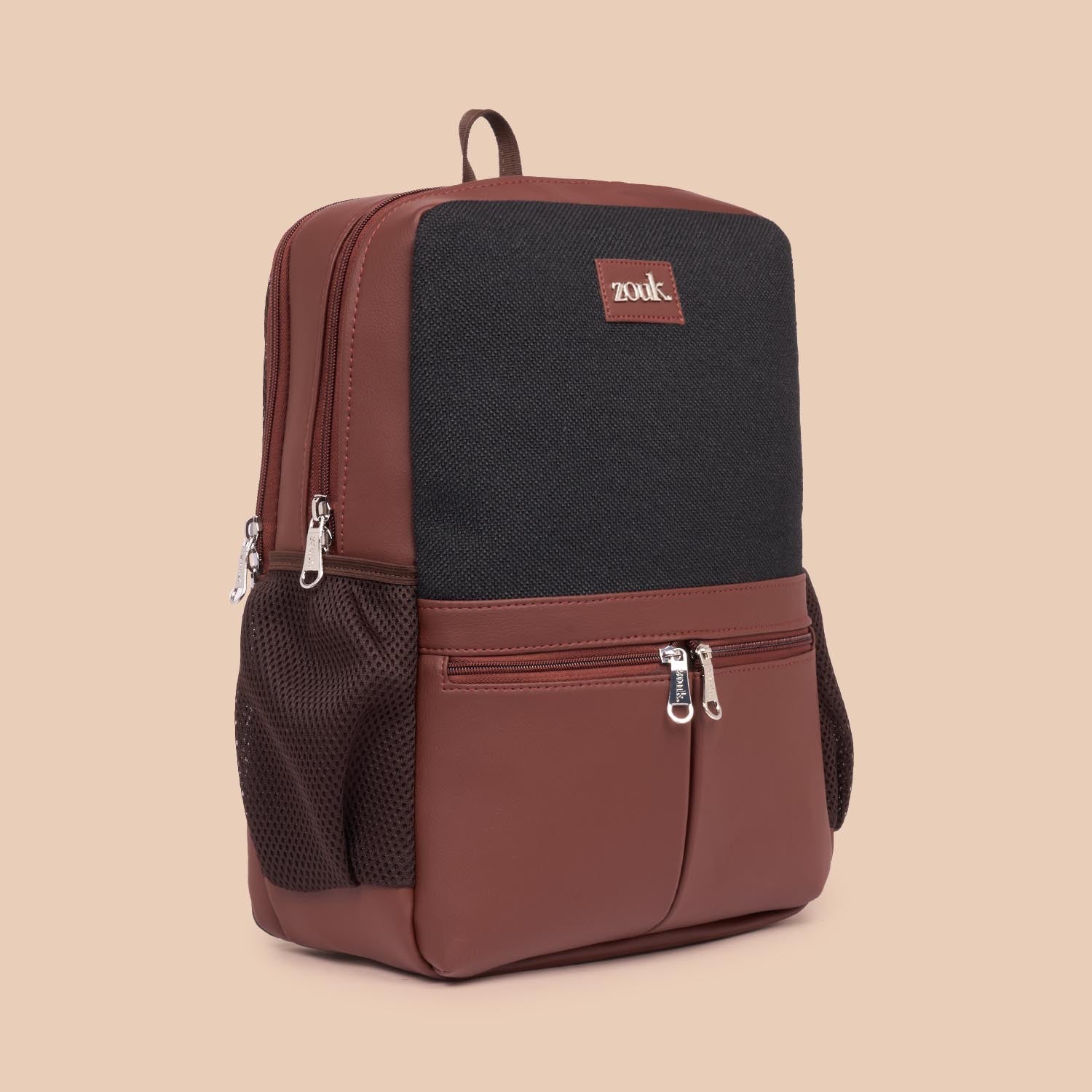 Jet Black Office Backpack (Brown) - Men's Collection