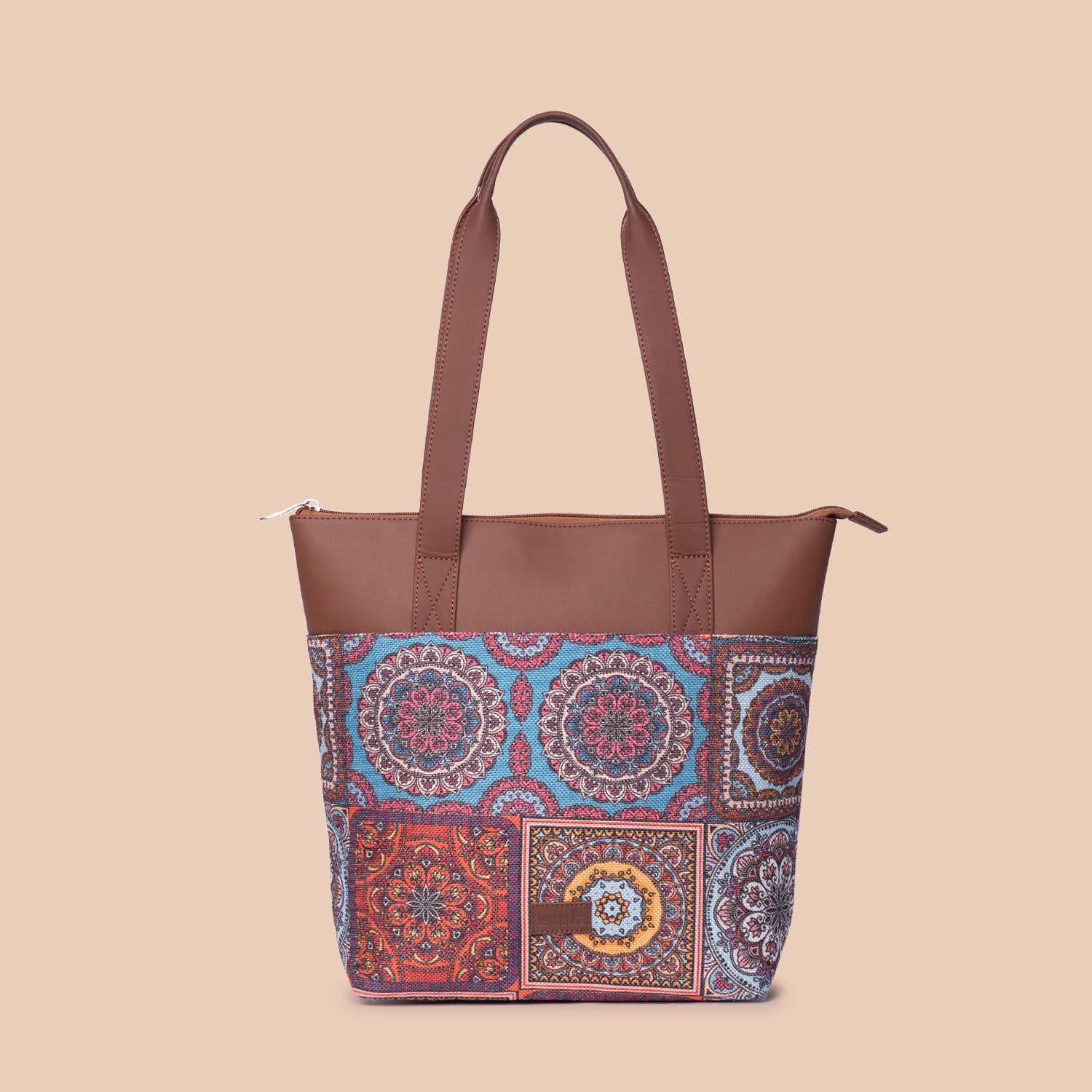 Multicolor Mandala Print & WavBeach - Everyday Tote Bag & Classic Zipper Wallet Combo