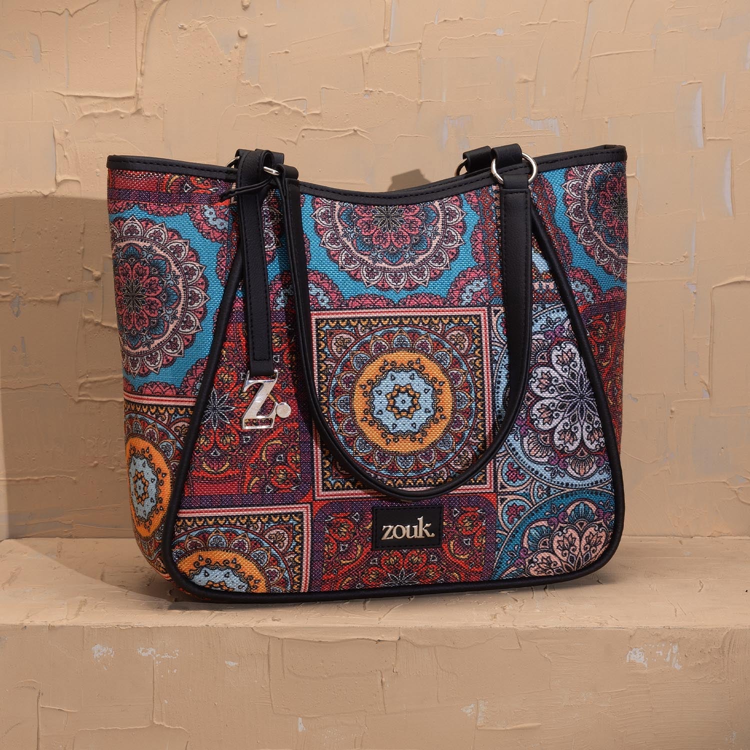 ZIP-Rhea Kapoor Naisha Tote Bag - Multicolor Mandala Print