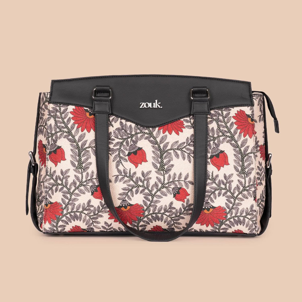 Nawabi Couture & Royal Indian Peacock Motif - Women's Work Bag & Chain Wallet Combo