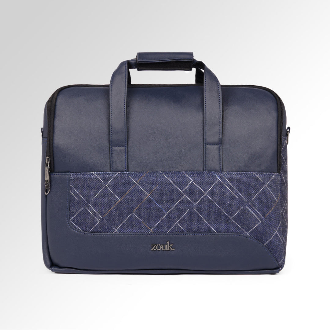 Bombay Tartan Office Laptop Bag (Blue)