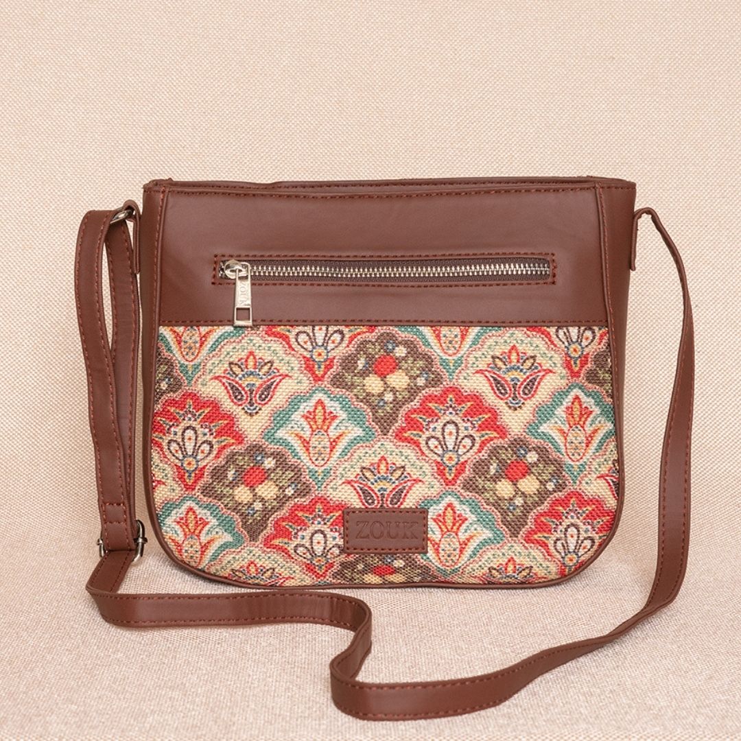 Kutch Gamthi & Mughal Art Multicolor - Statement Office Bag & U-Shaped Sling Bag Combo