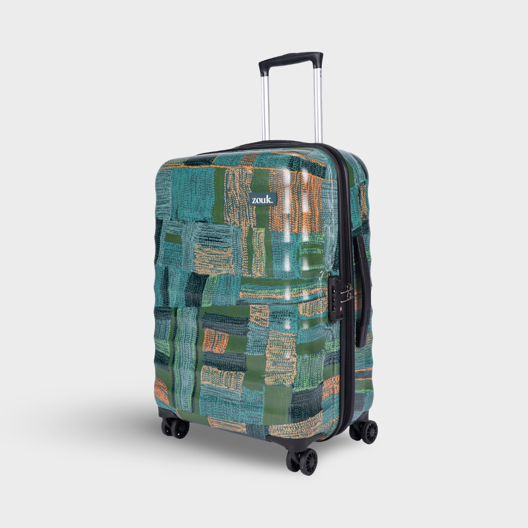 Indus Lattice Green Amorah Trolley Bag
