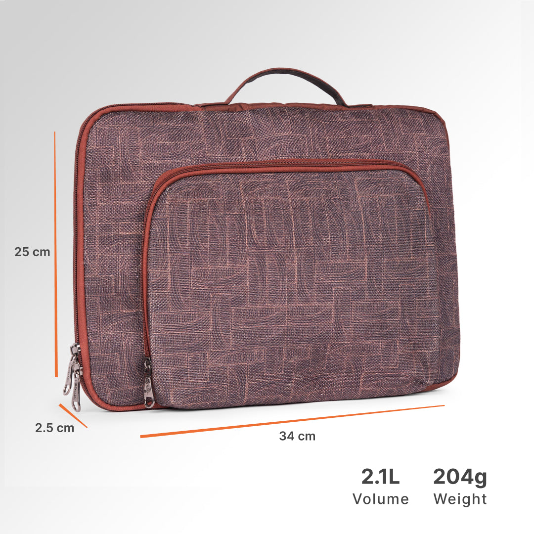 Golkonda Brass Signature Laptop Sleeve - 14inch (Brown)