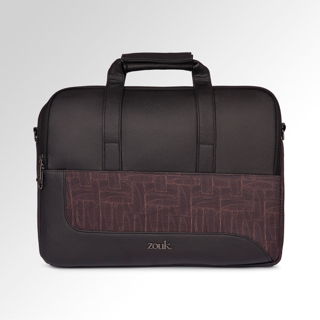 Golconda Brass Office Laptop Bag (Black)