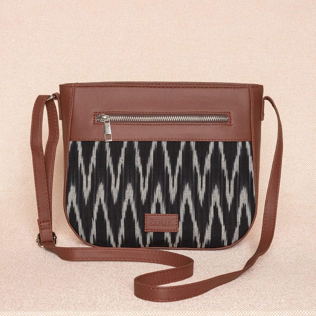 Ikat Wave & WavBeach - U-Shaped Sling Bag & Chain Wallet Combo