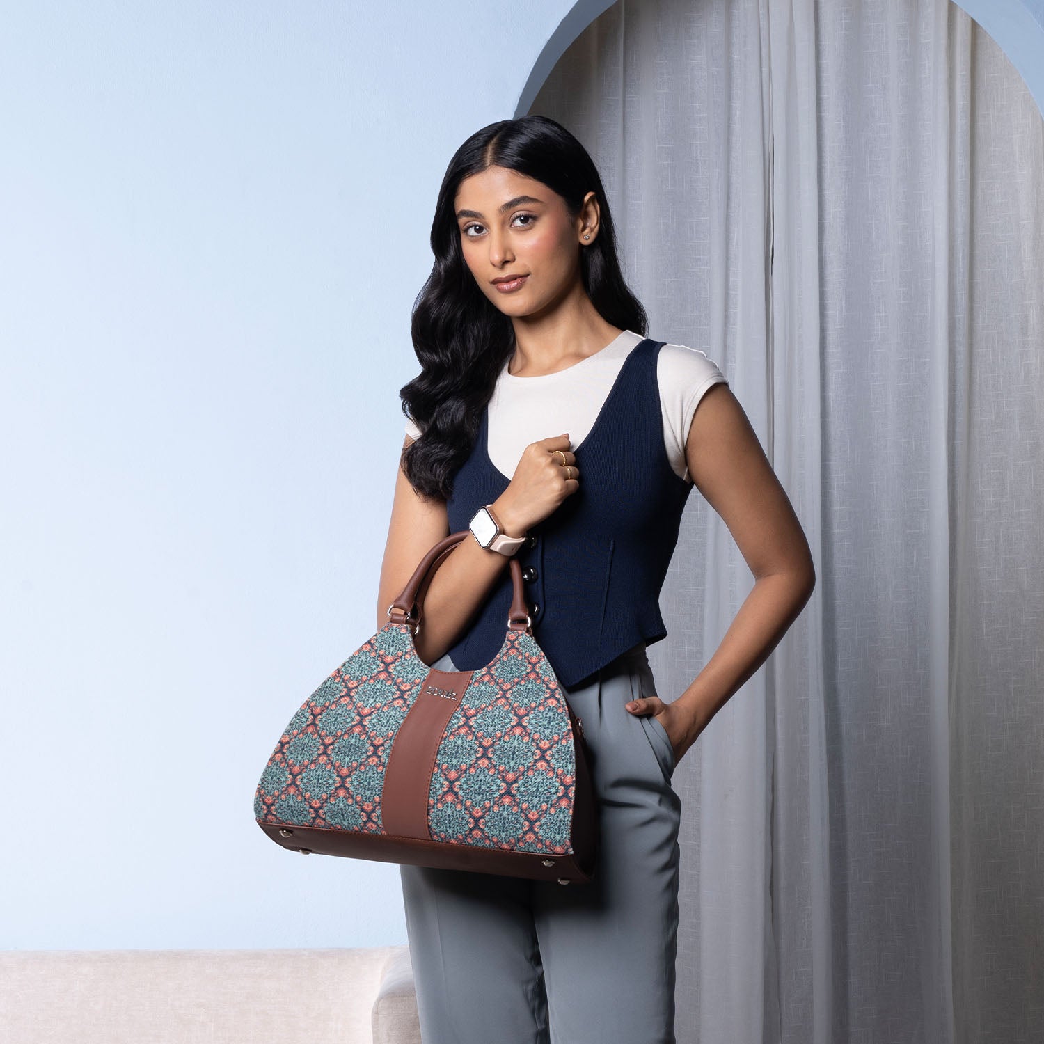 Konkona Statement Satchel Bag - Kolkata Nouveau