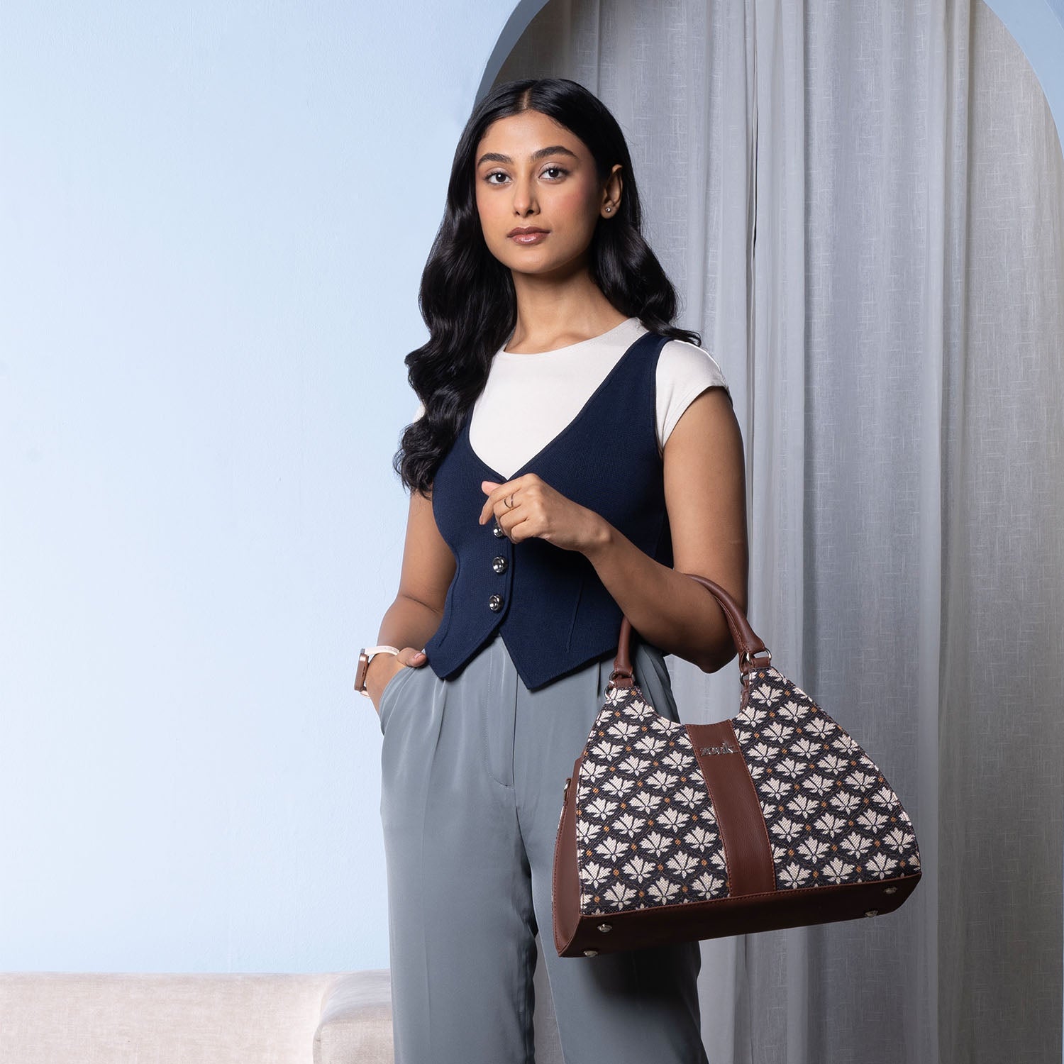 Konkona Statement Satchel Bag - Bidri Kaiser