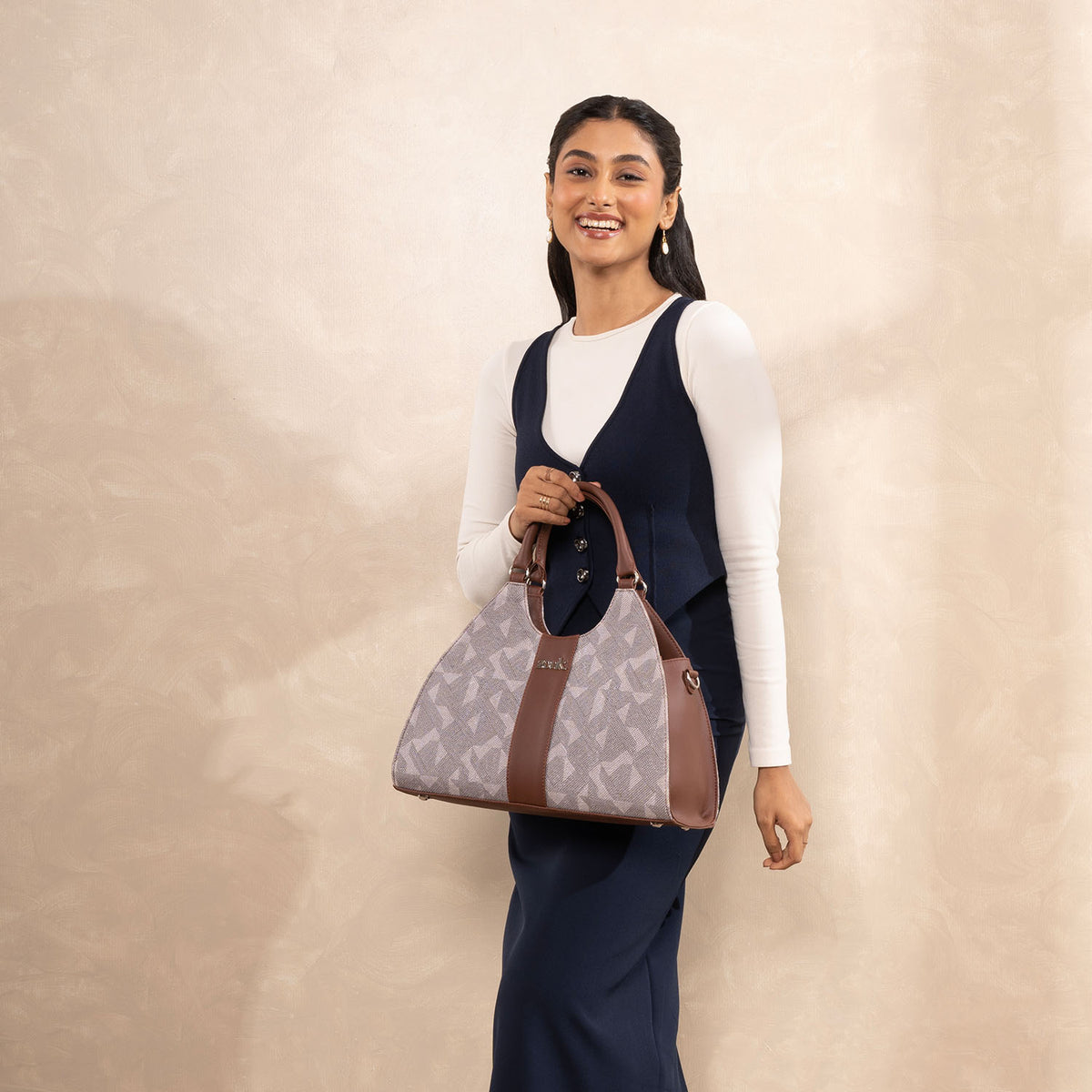 Statement Satchel Bag - Aravalli Abstract