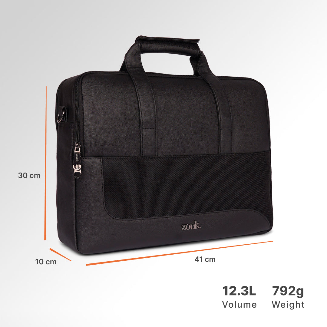 Jet Black Office Laptop Bag (Black)