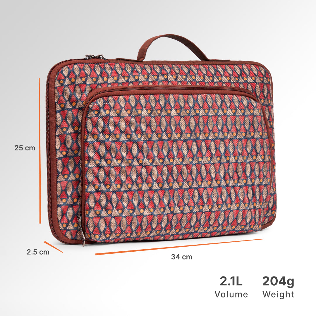 Indore Mosaic Urban Laptop Sleeve - 14inch (Brown)