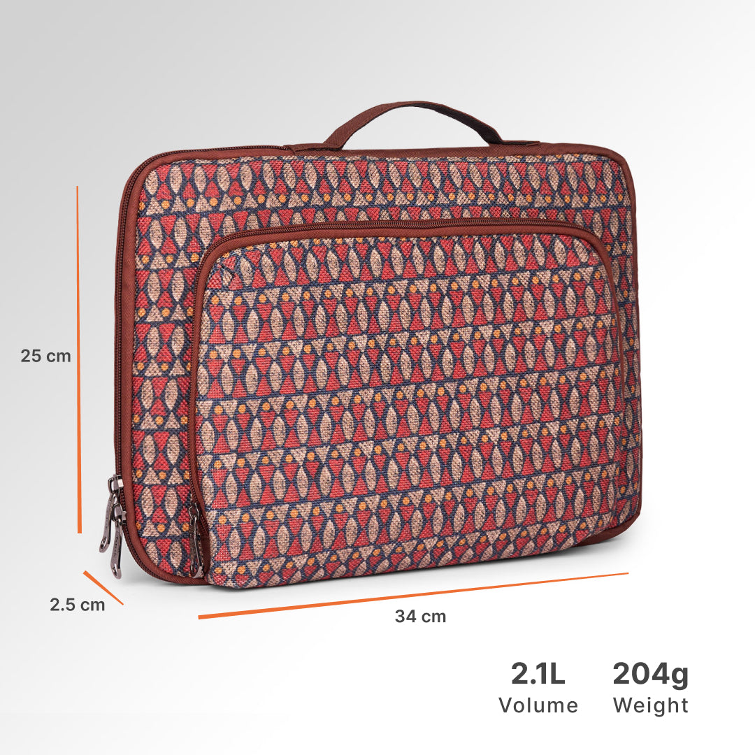 Indore Mosaic Signature Laptop Sleeve - 14inch (Brown)