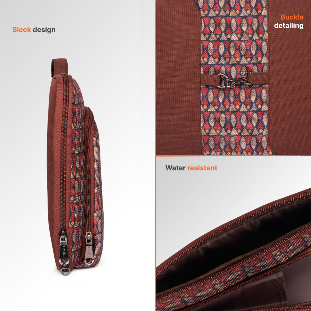 Indore Mosaic Signature Laptop Sleeve - 16inch (Brown)