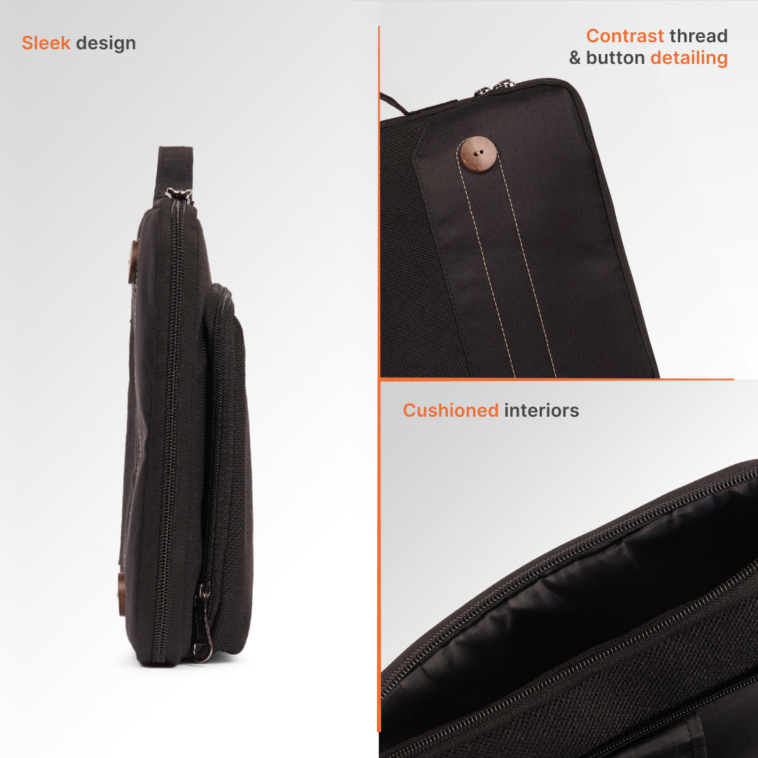 Jet Black Urban Laptop Sleeve - 15.6inch (Black)