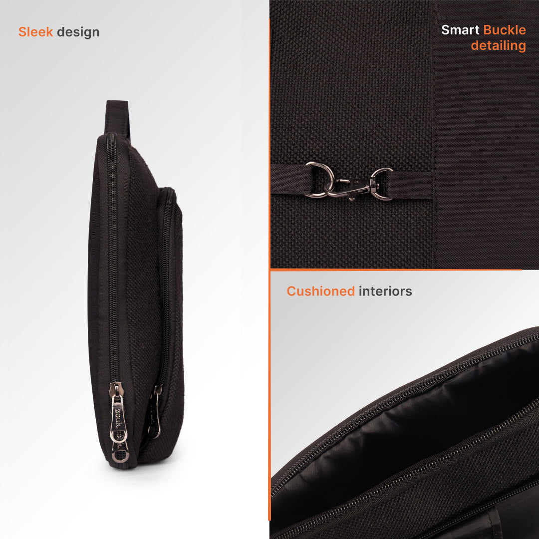 Jet Black Signature Laptop Sleeve - 14inch (Black)