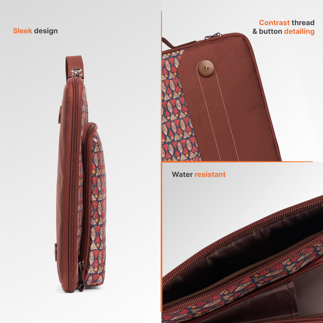 Indore Mosaic Urban Laptop Sleeve - 14inch (Brown)