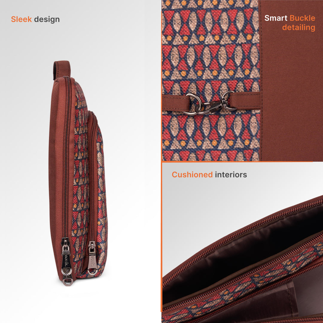 Indore Mosaic Signature Laptop Sleeve - 14inch (Brown)