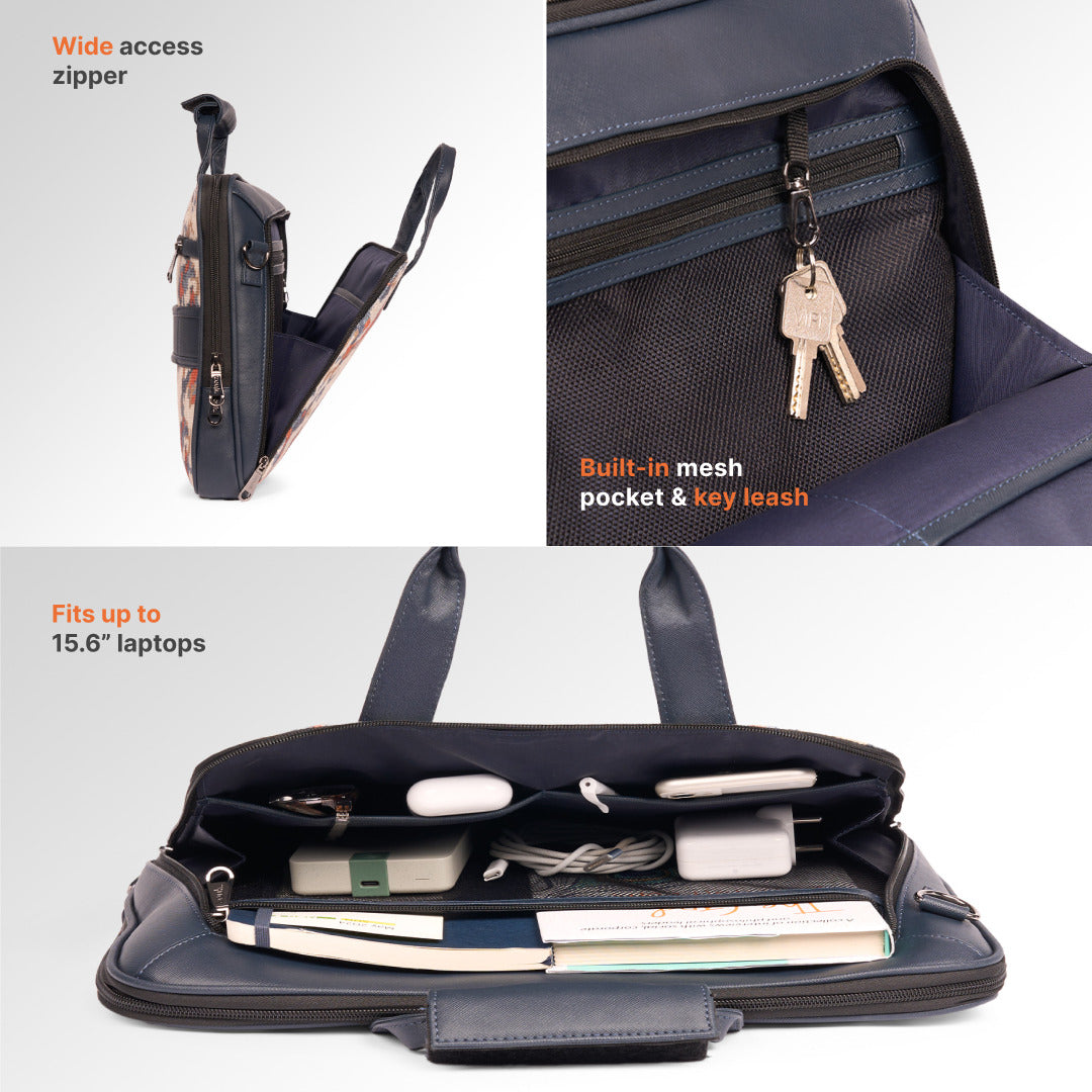 Kasauli Cipher Executive Laptop Bag (Blue)