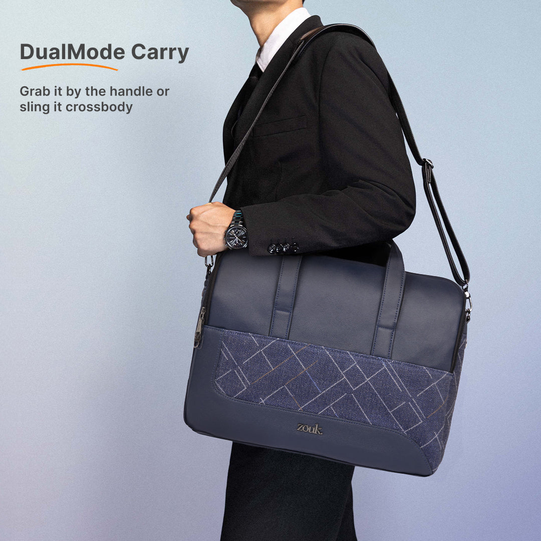 Bombay Tartan Office Laptop Bag (Blue)