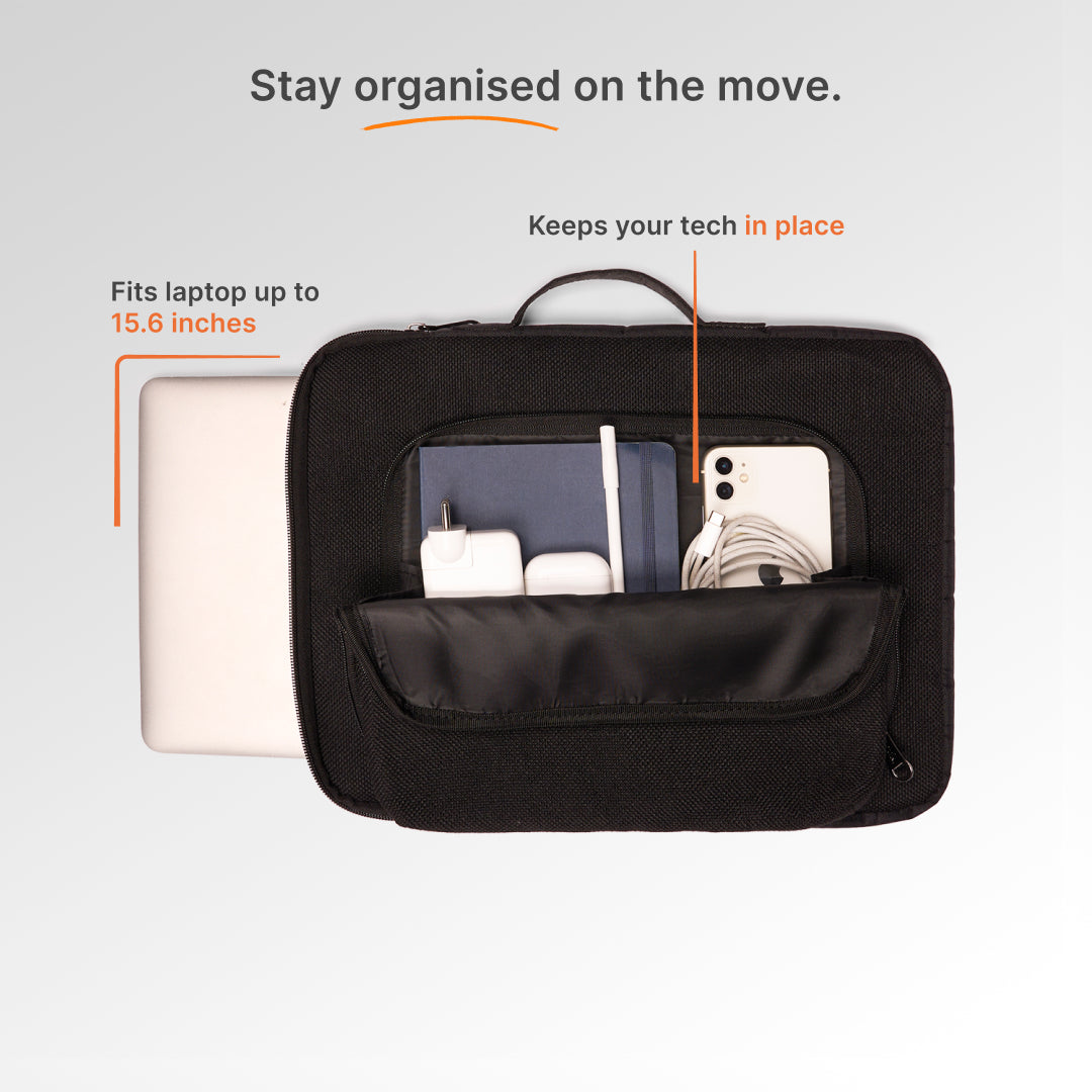 Jet Black Urban Laptop Sleeve - 15.6inch (Black)