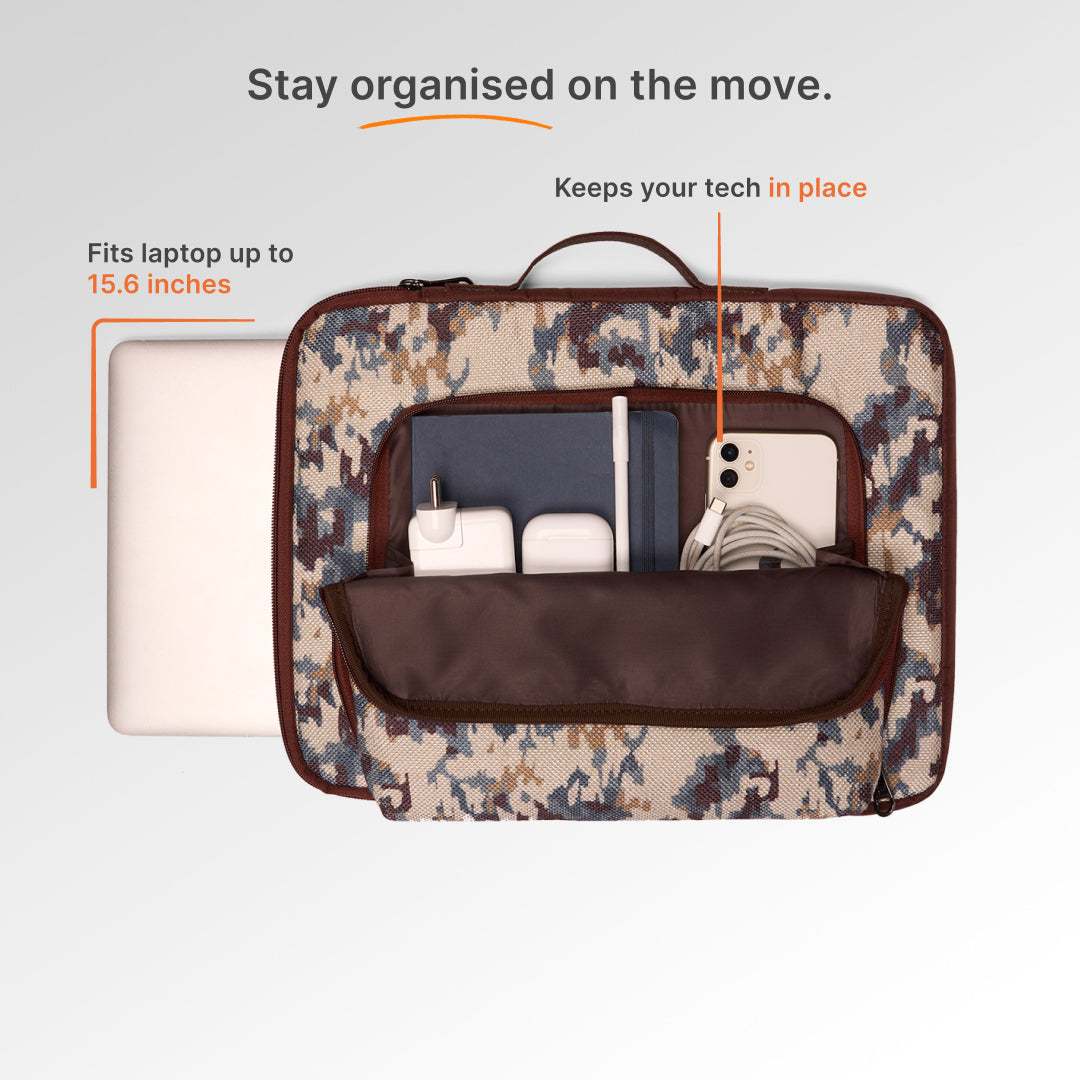 Kasauli Cipher Urban Laptop Sleeve - 15.6inch (Brown)