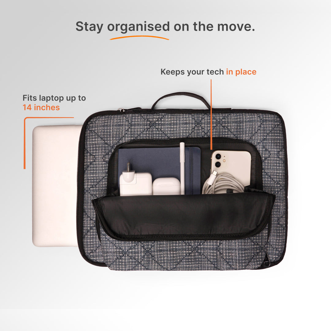 Calcutta Pixels Urban Laptop Sleeve - 14inch (Black)